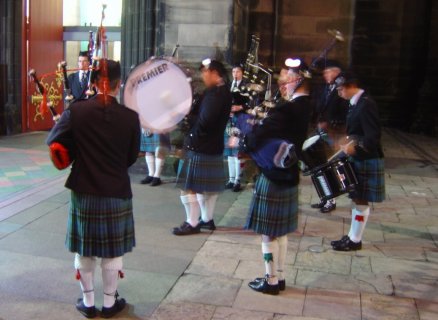 Pipers on the streets of