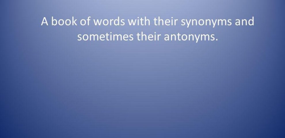 Semantic synonyms thesaurus