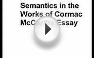 How To Write Semantics in the Works of Cormac McCarthy