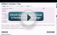HTML5 Tutorial : HTML5 header tag